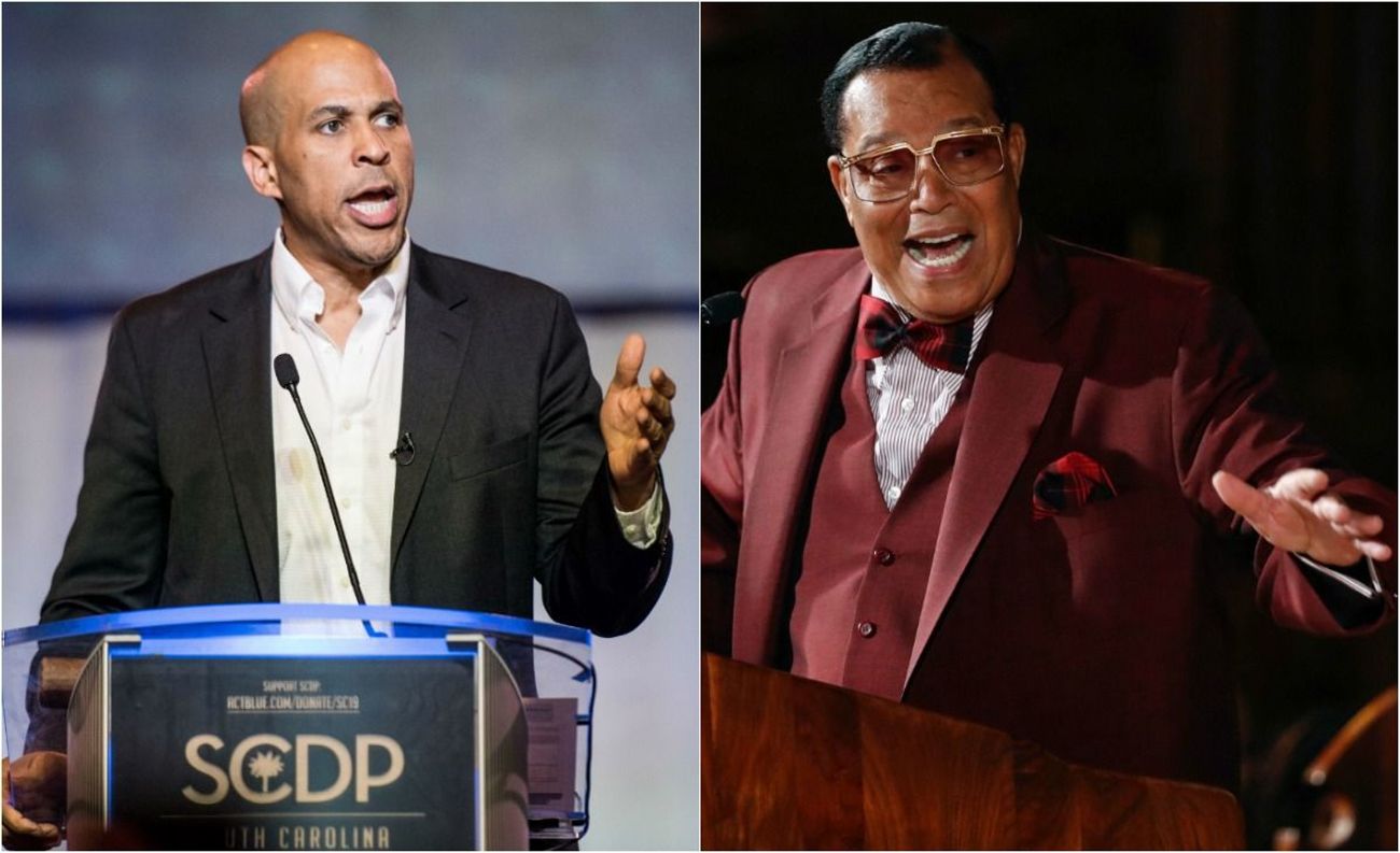 corey booker and louis farrakhan by the Forward
			