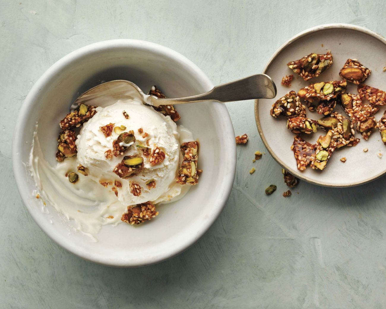 Labneh Ice Cream With PistachioSesame Brittle The Forward