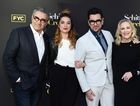 Eugene Levy, Annie Murphy, Daniel Levy and Catherine O'Hara who all won Emmys for the final season of "Schitt's Creek." by the Forward
			