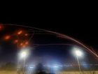 Iron Dome missiles intercept rockets fired from Gaza. by the Forward
			