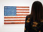 Jasper Johns' painting of the American flag is seen on display during a press preview of MoMA’s first ever Fall Reveal at Museum of Modern Art on November 13, 2020 in New York City. by the Forward
			
