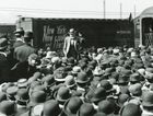 Eugene V. Debs at a campaign stop in 1908. by the Forward
