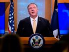 Secretary of State Mike Pompeo makes a statement during a press conference at the State Department building in Washington, DC, on November 18, 2019. by the Forward