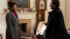 Sandra Oh and Jay Duplass in "The Chair." by the Forward
			