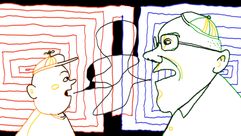 Grandfather and child by the Forward