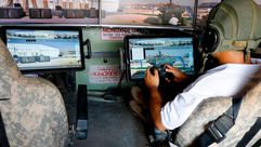 An Elbit Systems employee operates systems of the Carmel project, a new combat vehicle by the Forward
			