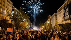 Fireworks explode over Black Lives Plaza in Washington, D.C. after Biden was declared the winner of the 2020 election. by the Forward
			