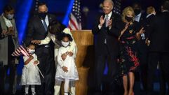 The Biden and Harris-Emhoff families. by the Forward
			