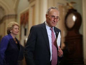 Senate Minority Leader Chuck Schumer arrives at a news conference following the weekly Democratic policy luncheon at the U.S. Captiol June 11, 2019 in Washington, DC. by the Forward