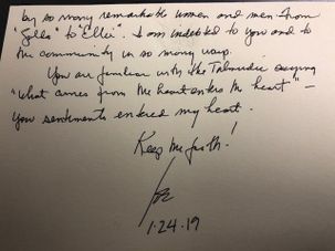 A personal note from former Vice President Joe Biden to Rabbi Michael Beals. by the Forward
			
