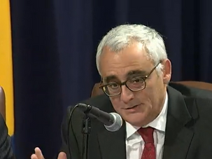 Charles Small, executive director of the Institute for the Study of Global Antisemitism and Policy, speaks at a Department of Justice summit on fighting antisemitism, July 15, 2019. by the Forward
			