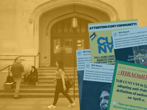 CUNY photo illustration about IHRA by the Forward 