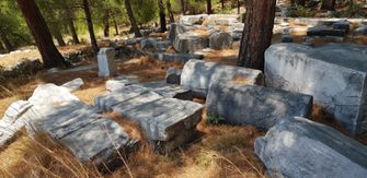 The ruins of an Ancient synagogue near Söke on Turkey's Aegean coast by the Forward
			