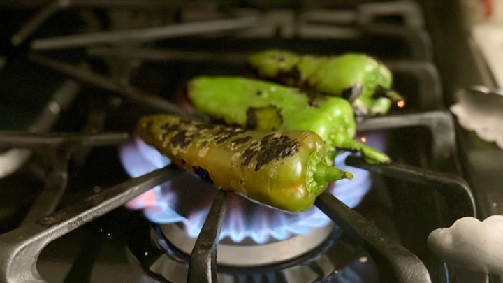 Roasting peppers. by the Forward 