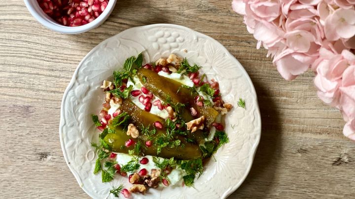 Roasted Peppers With Pomegranate and Whipped Feta by the Forward 