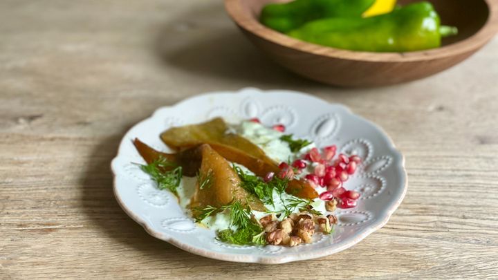 Roasted Peppers With Pomegranate and Whipped Feta by the Forward 