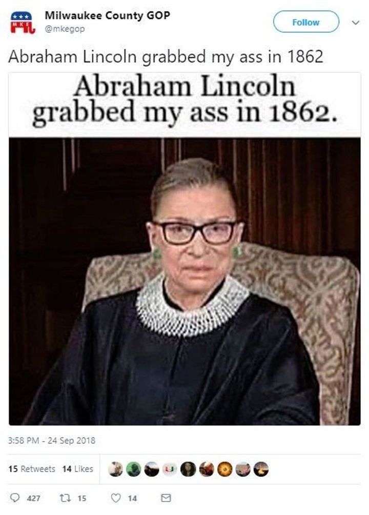 Milwaukee County Gop Posts Meme About Rbg Being Groped The Forward