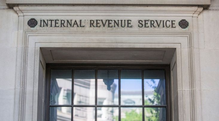 The Internal Revenue Service building stands in Washington, DC, on April 15, 2019 (Zach Gibson/Getty Images)