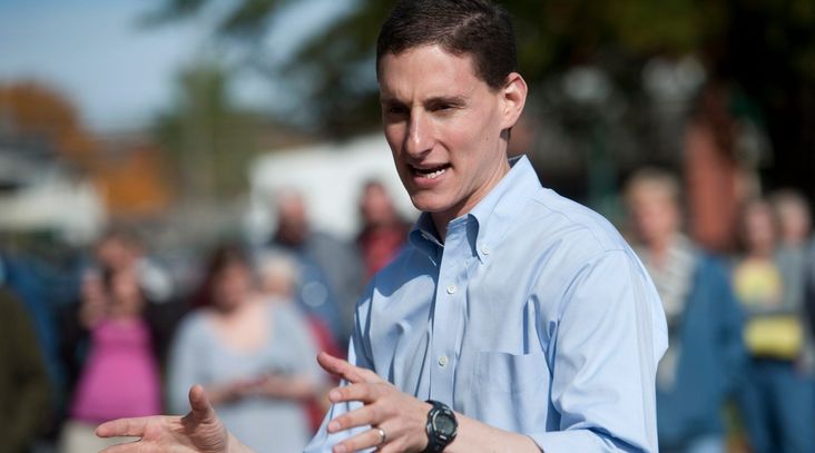 Josh Mandel, as a Republican Senate nominee in 2012, makes a stop at the courthouse in Caldwell, Ohio, Oct. 19, 2012. (Chris Maddaloni/CQ Roll Call/Getty Images)