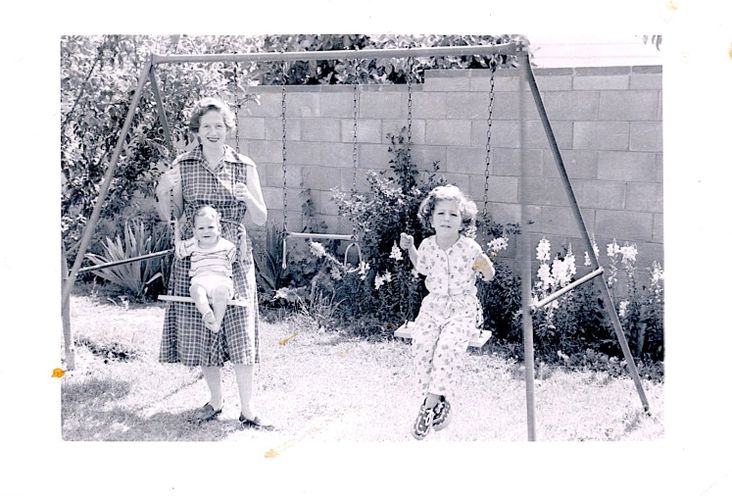 Helen Moss with her children, Dennis and Judy