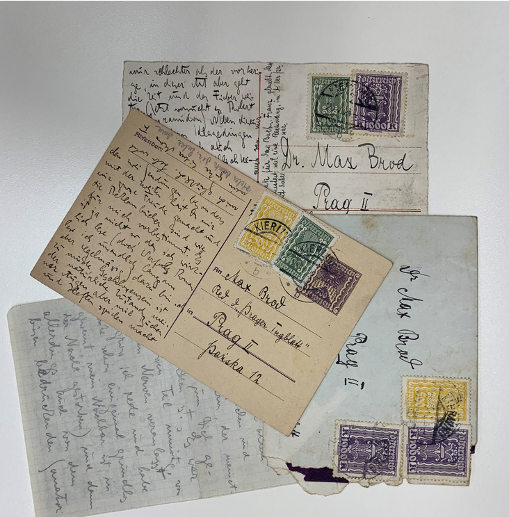 Postcards from Franz Kafka to Max Brod.