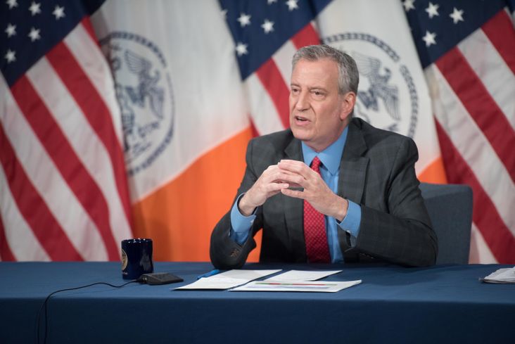 Mayor Bill de Blasio holds a media availability. City Hall on Tuesday, May 3, 2020