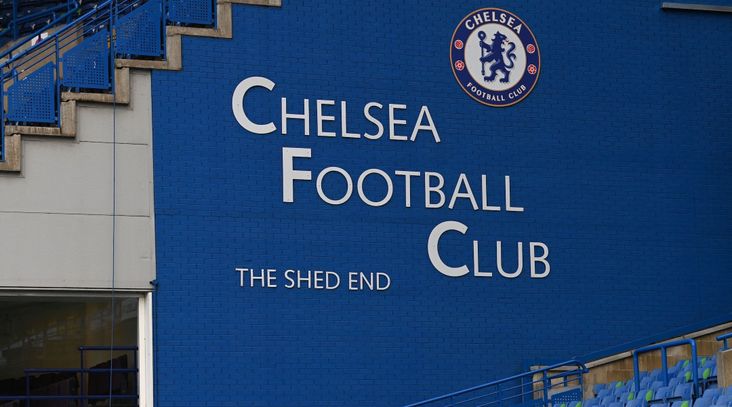 A view of Chelsea's Stamford Bridge Stadium, May 2021.