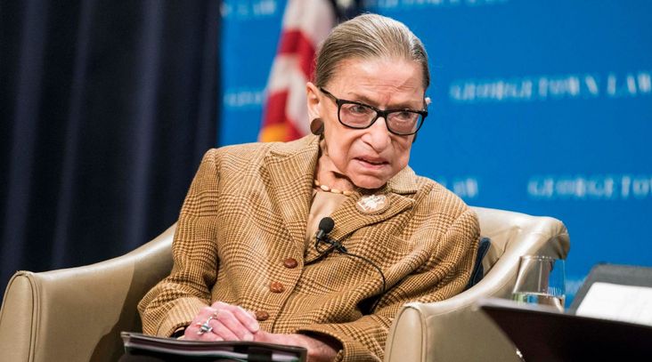 Supreme Court Justice Ruth Bader Ginsburg participates in a discussion at the Georgetown University Law Center in Washington, D.C., Feb. 10, 2020. (Sarah Silbiger/Getty Images)