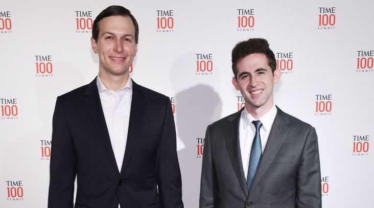 Jared Kushner, left, and Avi Berkowitz at the Time 100 Summit in New York City, April 23, 2019. (Craig Barritt/Getty Images for TIME)