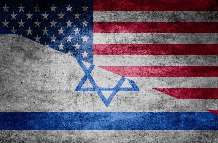 American and Israeli flag