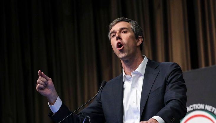 Former Representative and Democratic presidential candidate Beto O'Rourke speaks at the National Action Network's annual convention, April 3, 2019 in New York City.