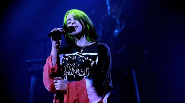 Billie Eilish performs onstage at the iHeartRadio ALTer EGO concert, Jan. 28, 2021.