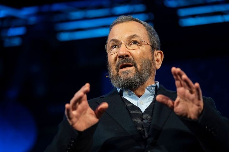 Ehud Barak, former Prime Minister of Israel, at the Hay Festival on May 27, 2018 in Hay-on-Wye, Wales.