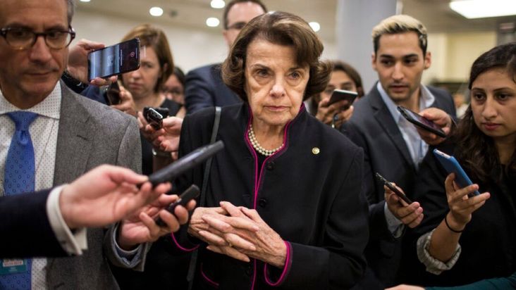 Sen. Dianne Feinstein speaks to the media in Washington, D.C., Sept. 27, 2018.