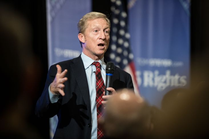 Tom Steyer hosts a town hall meeting on December 4, 2018 in Charleston, South Carolina.
