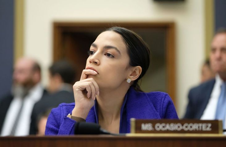 Rep. Alexandria Ocasio-Cortez (D-NY) listens during a House Financial Services Committee hearing on April 10, 2019 in Washington, DC.