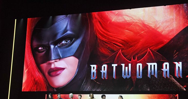 Elizabeth Anweis, Rachel Skarsten, Ruby Rose, Meagan Tandy, Camrus Johnson, and Nicole Kang of "Batwoman" speak onstage during the The CW Network 2019 Upfronts at New York City Center on May 16, 2019 in New York City