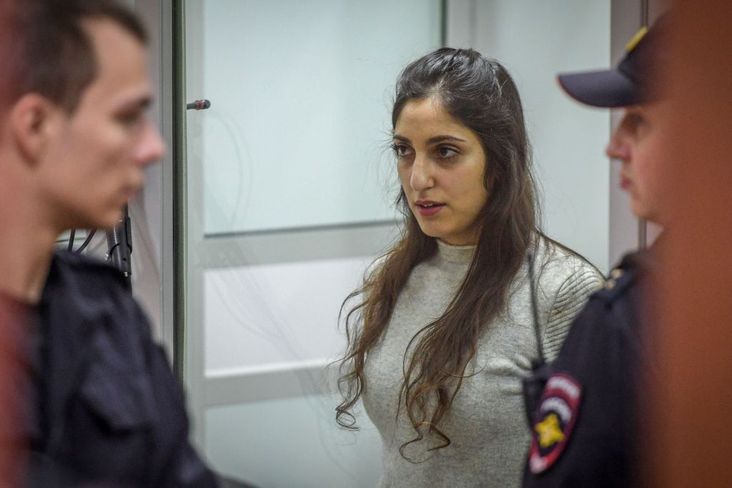 Israeli-American Naama Issachar, jailed for drug smuggling, attends her appeal hearing at the Moscow Regional Court on December 19, 2019.