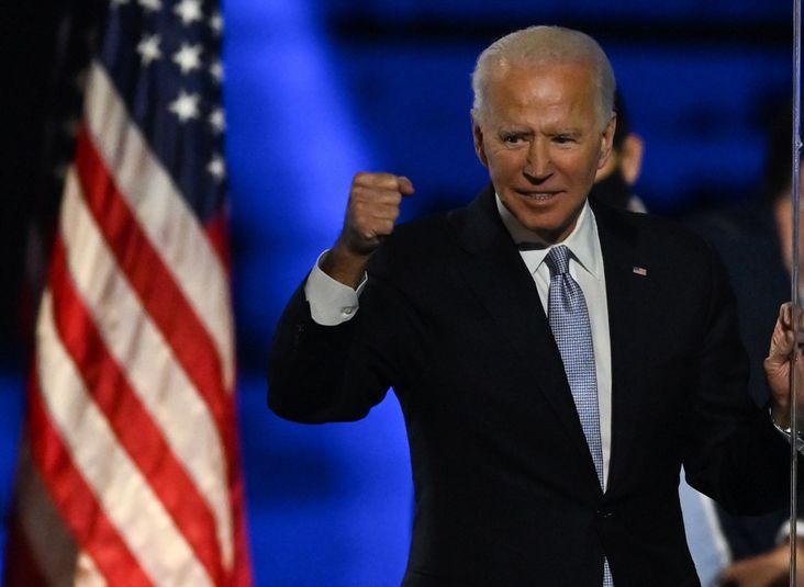 Joe Biden on November 7, 2020, the day he was projected as president-elect