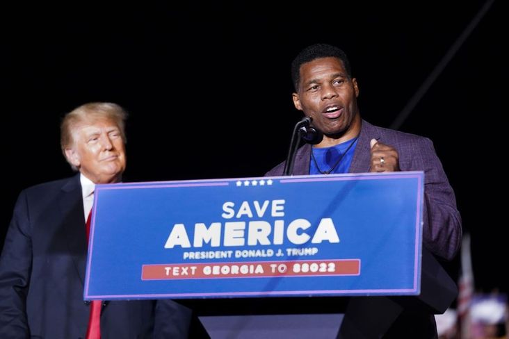 Former President Donald Trump at a campaign rally with Herschel Walker last month. (Getty Images)