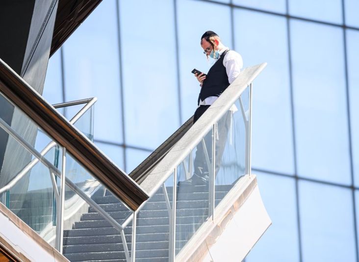 A visitor at Hudson Yards