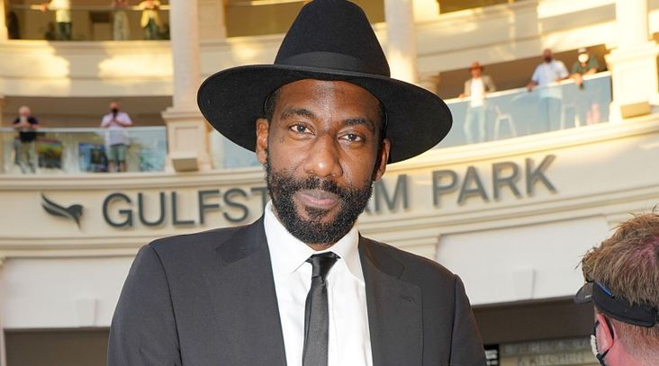 Amar'e Stoudemire attends the Pegasus World Cup Championship horse racing event in Hallandale Beach, Fla., Jan. 23, 2021. (Alexander Tamargo/Getty Images for The Stronach Group)