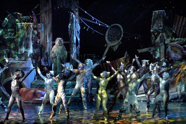 The cast of "Cats" performs.