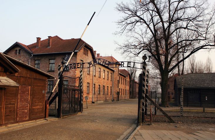 The gates at Auschwitz