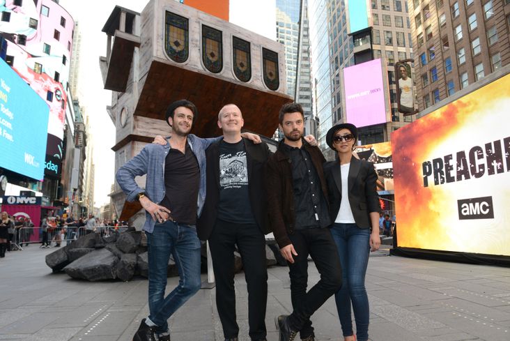 The cast of 'Preacher' with creator Garth Ennis in 2016.