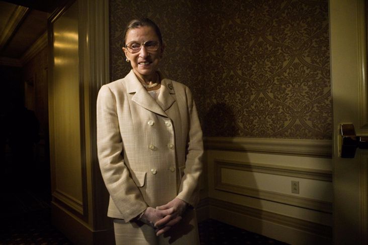 Ruth Bader Ginsburg Smiling In Hallway