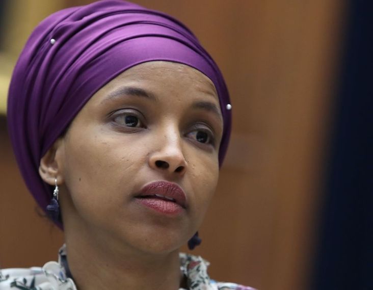 Ilhan Omar participates in a House Education and Labor Committee markup on March 6, 2019.