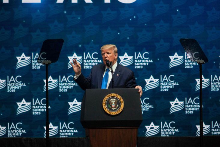 President Donald Trump speaks during a homecoming campaign rally at The Diplomat Conference Center for the Israeli-American Council Summit on December 7, 2019 in Hollywood, Florida.