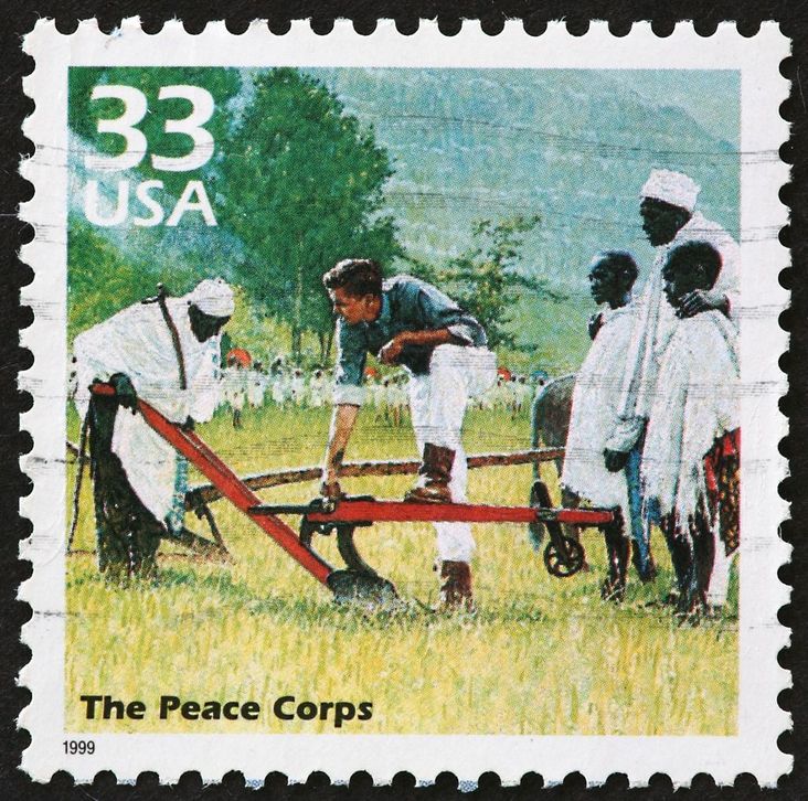 A Peace Corps commemorative stamp.