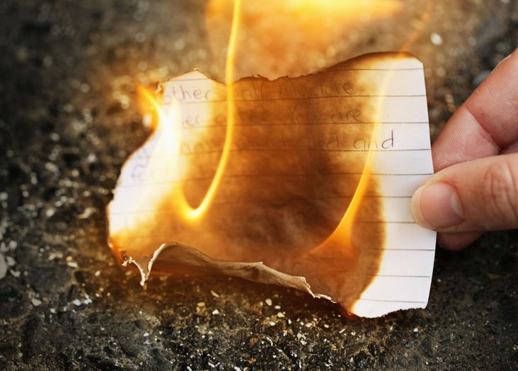 Burning letter